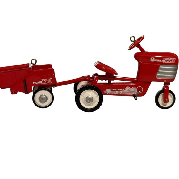 Hallmark 1955 Murray Tractor and Trailer Ornament Die Cast Red Tractor - Picture 8 of 16